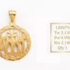 Graceful "Allah" Circular Filigree Gold Pendant