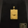 Divine "Allah" Calligraphy Rectangular Gold Pendant