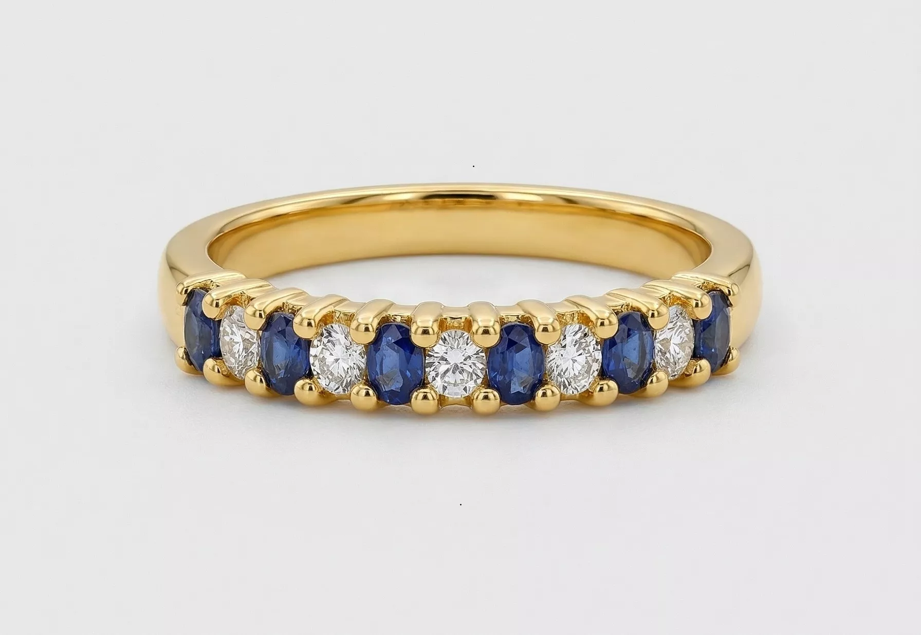 Timeless Sapphire & Diamond Alternating Eternity Ring
